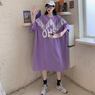 Oladivi L-9XL Plus Size Women's Lace Ruffle Cotton Dress - Ideal for Summer Casual Wear - Up to 9XL