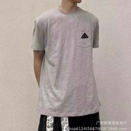 1:1！Original Label Real Shot CH 26ss Pocket Cross Leather Label T-Shirt Short-Sleeved OS Loose All-M