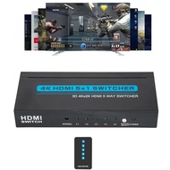 in stock 3D 4K HDMI Switch 1080p 5x1 HDMI Switcher 4kx2k 5 In 1 Out Audio Video Converter for PS3 PS
