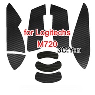 Mouse Skin Anti-Slip Side Grips For Logitechs M720 Triathlon Multi-Device Wireless Mouse Elastics Re