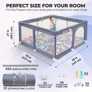 Play Fence Baby Kids Playpen Safety Play Fence Baby Indoor Playpen Toddlers Folding Fence With Balls