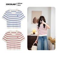 Babytee Knitted Wool T-shirt Red Plaid Embroidered Logo Youthful Style COCOLAB STUDIO/NK