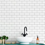 Subway Tile / Keramik Dinding Dapur &amp; Kamar Mandi 10X20 Cm Kita Polos