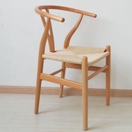 Y chair wishbone  solid wood dining chair, home office chair, simple armrest backrest leisure furnit