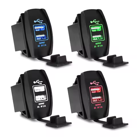 5V 3.1A Car Charger Waterproof Dual USB Ports Auto Adapter Dustproof Phone Charger For Iphone Xiaomi