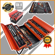 85pcs / 86pcs Metal Tool Box Set 5 Layer Cantilever Box Heavy Duty Tools Full Set Kotak Spannar Ratc