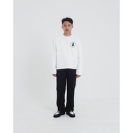 All Around Faded Boxyfit Longsleeve Tshirt Typography Double Knit 290GSM white