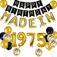 (SG SELLER) 50th Birthday Decorations, 50th Birthday Balloon, Black and Gold Birthday Decorations Se