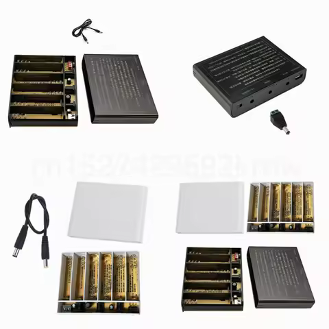 DIY 3/6x 18650 5V USB + 9V 12V 5.5x2.1mm UPS Power Supply Box for WiFi Router Modem Security Camera 