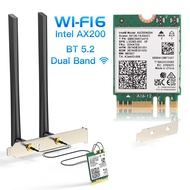 Kad Rangkaian Dual Band Wifi 6 Intel AX200 M.2 AX200NGW Kit Desktop Bluetooth 5.2 Wifi6 Penyesuai Ta