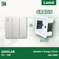 LUMA 3 Gang 2 Way Switch (2 YEAR WARRANTY) Home Hotel Wall ON OFF Light Switch/ – X7 132