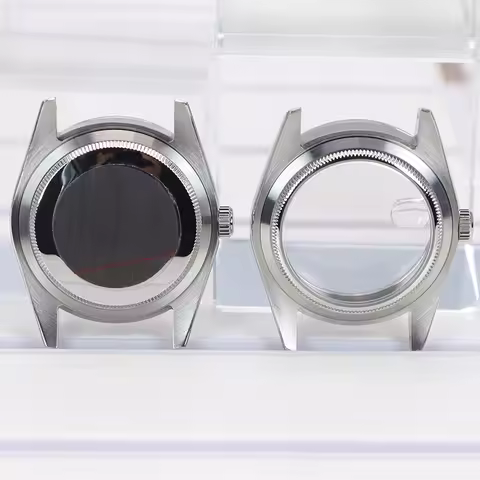 36mm 39mm Silver Watch Case Waterproof Sapphire Glass For Seiko 4R36 NH35 NH36 NH34/38 Miyota 8215 M