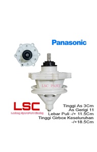 Gear Box Mesin Cuci Panasonic 2 Tabung Gigi 11 Pully Kecil 9-14Kg Gearbox / Girbok Pencuci