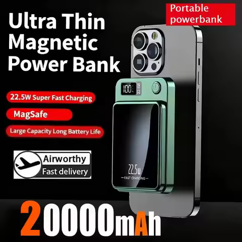 20000mAh Magnetic Wireless Charger Power Bank Fast Charging 22.5W Digital Display Power Bank Portabl
