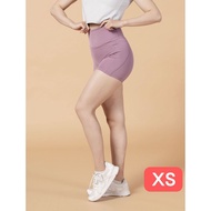 [台灣 AROO] 女款三分瑜珈褲 煙燻紫-XS