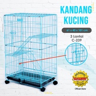 3-Tier Octagon Cat Cage C-239/Octagon Cat Cage with Wheels