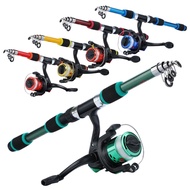 Sougayilang Spinning Telescopic Fishing Rod + 5.2:1 Gear Ratio Spinning Fishing Reel With Nylon Fish