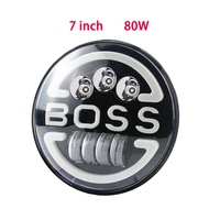 BOSS 80W 7 inches Đèn pha Led độ Chóa đèn bi cầu Đèn Pha LED Hình Mắt Thiên Thần 7 Inch Cho Xe Troll