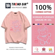 TrendSir พร้อมส่ง เสื้อยืด oversize cotton 100 เสื้อยืดคอกลม ทรงหลวม เสื้อยืดโอเวอร์ไซส์ มี9สี M-3XL