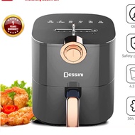 DESSINI 1300W 4.3L Air Fryer | Electric Air Fryer 4.3L Hot Air Fryer Non Stick Grill Fry Easy Clean 
