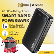 AZEADA Power bank 20000mAh Slim Portable Original Safe Travel With Flight Powerbank USB Port MDP108