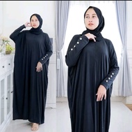 Gamis Inara Batwing Button Knit Premium Kekinian