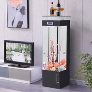 AJIASHUIZU | Customizable Glass Aquarium Tank with Stand for Goldfish Turtles Betta Fish Low Mainten