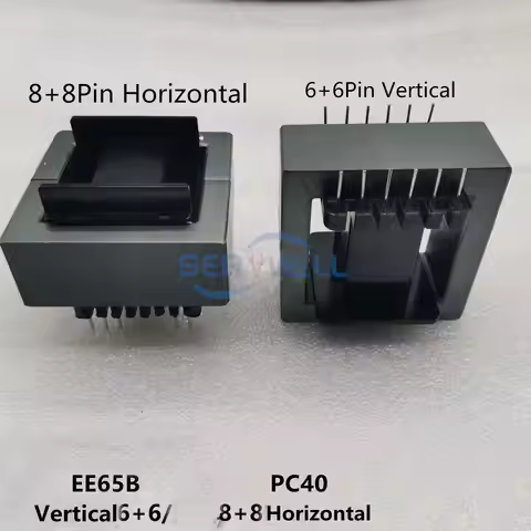 EE65B EE Type (6+6)12Pin (8+8)16Pin High Frequency Transformer Ferrite Magnetic Core PC40 Horizontal
