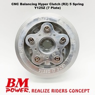 BM Power CNC Aluminium Billet Balancing Racing Hyper Clutch (R2) Yamaha Y125Z 7 clutch plates