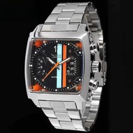 Square Date Mechanical Automatic Steel Belt นาฬิกาผู้ชาย JARAGAR Tianlong Baopu นาฬิกาข้อมือสไตล์ธุร