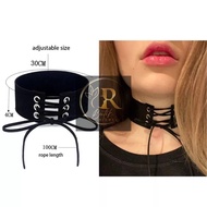 BUTIK RINDU (CHOKER XXX) Aksesoris fashion kalung BAHAN KULIT PU cosplay harajuku Halloween Gothic M