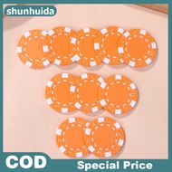 Shunhuida 10 Pcs ABS Plastic Poker Chips Casino Texas Hold'em Poker Metal Coins 11.5g Chips Poker Ga