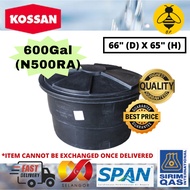 Polytank Poly Tank KOSSAN 600GAL (N500RA) PE / POLY ROUND WATER TANK - 66" (D) X 65" (H) TANGKI AIR BULAT