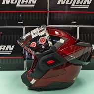 NOLAN N120-1 Rear Flip Dual-Use Hat 344 Wine Red Black