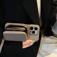 1pc Metal Chain Detachable Lanyard, Multifunctional Anti-Drop Solid Color Litchi Texture PU Leather 