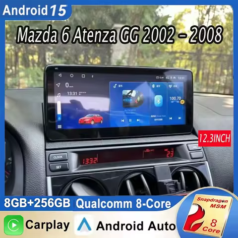 12.3 Screen Car Radio Wireless Carplay For Mazda 6 Atenza GG 2002 - 2008 Multimedia player Stereos 4