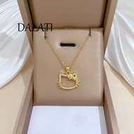 DALATI Titanium Steel Bowknot Cat Necklace