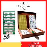 [38MM CRYSTAL GOLD] PREMIUM A1 SIZE 4 PLAYERS MAHJONG FULL SET PREMIUM BONE CRYSTAL GOLD TILES WITH PVC CASE