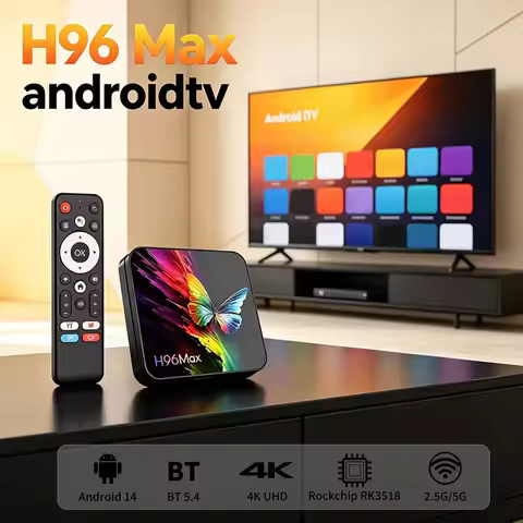 2026 H96 Max RK3518 Android 14 WiFi6 BT5.4 4K HD TV Box Quad Core Google Voice Assistant New Butterf