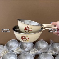 Weaning bowl with bear-shaped 304 stainless steel handle, high-quality 304 stainless steel rice bowl