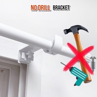 No Drill Curtain Rod Bracket - Easy to Install,No Need to Damage the Installation Curtain,No Nail Hole on the Wall