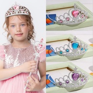 Tiara Crown Set Little Girls Princess Crown Princess Dress Up Tiara and Wand Birthday Crown for Girl