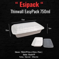 Thinwall Plastic Lunch Box, 750ml Plastic Container (50pcs)