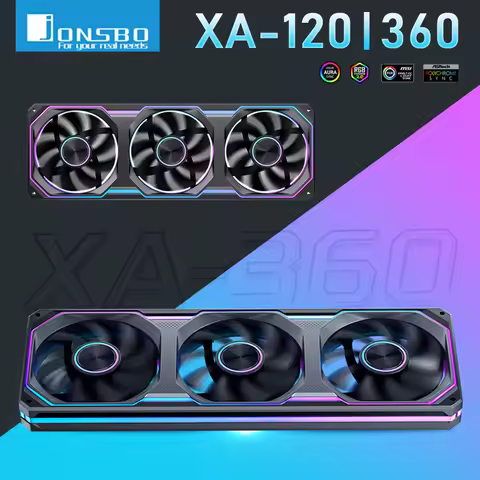 Jonsbo XA-120 XA-360BR PC Chassis Fan Three Sided Mirror ARGB Sync CPU Cooling Fan 120mm PWM AIO Qui