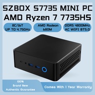 SZBOX S7735 MINI PC AMD Ryzen 7 7735HS 54W DDR5 NVME SATA AC WIFI BT5.0 Windows 11 PC Silent Fan PC
