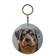 EMJOUR 雙面刺繡吊飾 -羅威納犬 | 仿真刺繡
