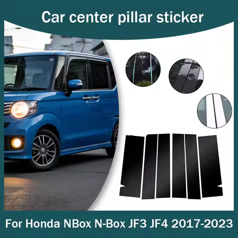 For Honda NBox N-Box JF3 JF4 2017-2023 Black/Carbon Fiber Car Door BC Pillar Posts Trim Cover Window