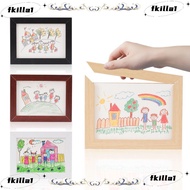 FKILA Wooden Kids Art Frame, Rotatable Memorial Photo Frame, Creative Family Portraits Changeable Wa