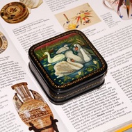 Swans lacquer box decorative jewelry box with birds