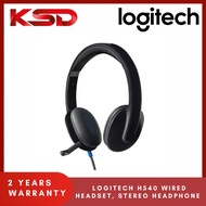 Logitech H540 Wired Headset, Stereo Headphone with Noise-Cancelling Microphone, USB, On-Ear Controls